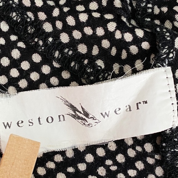 ANTHROPOLOGIE WESTON WEAR Black & Cream Dot Top XS - Picture 3 of 15